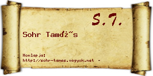 Sohr Tamás névjegykártya