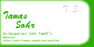 tamas sohr business card